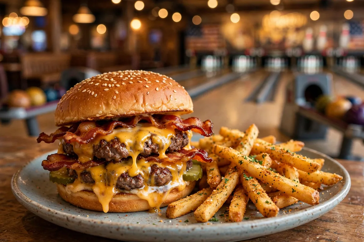 Main Event menu prices double bacon cheeseburger with seasoned fries