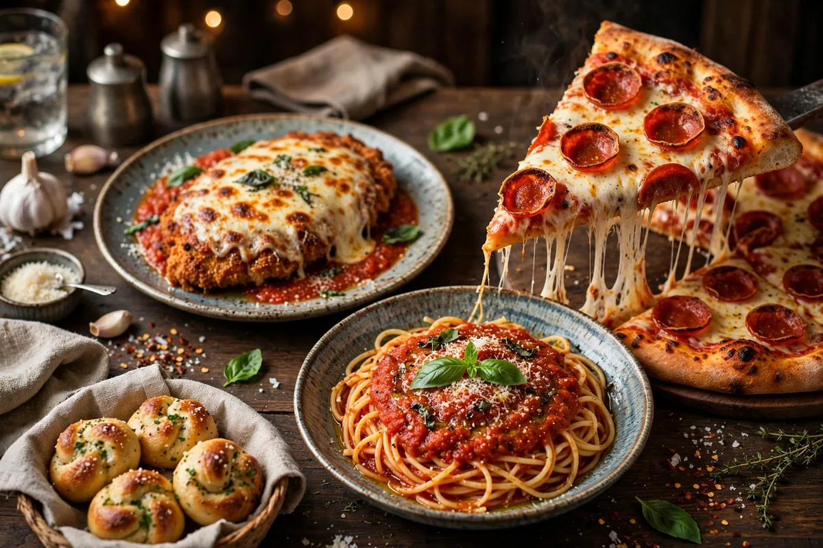 mamma lucia menu prices 2026 - chicken parmesan, pepperoni pizza, spaghetti and garlic knots