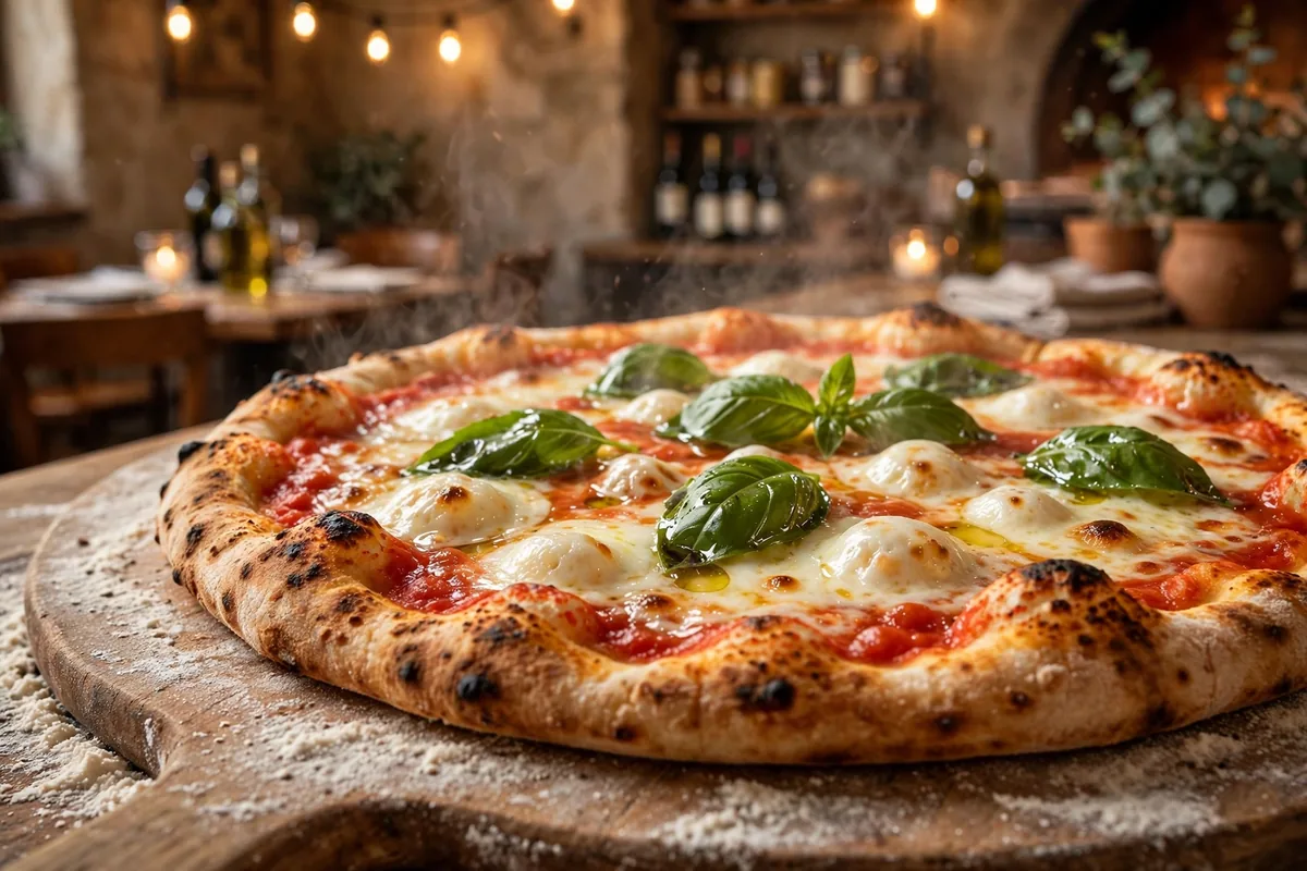 Mamma Lucia Margherita pizza prices 2026 - wood-fired pizza with fresh mozzarella and basil