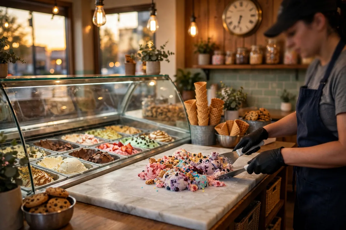 Marble Slab Creamery shop interior during opening hours
