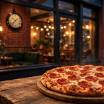 Marco's Pizza storefront at evening