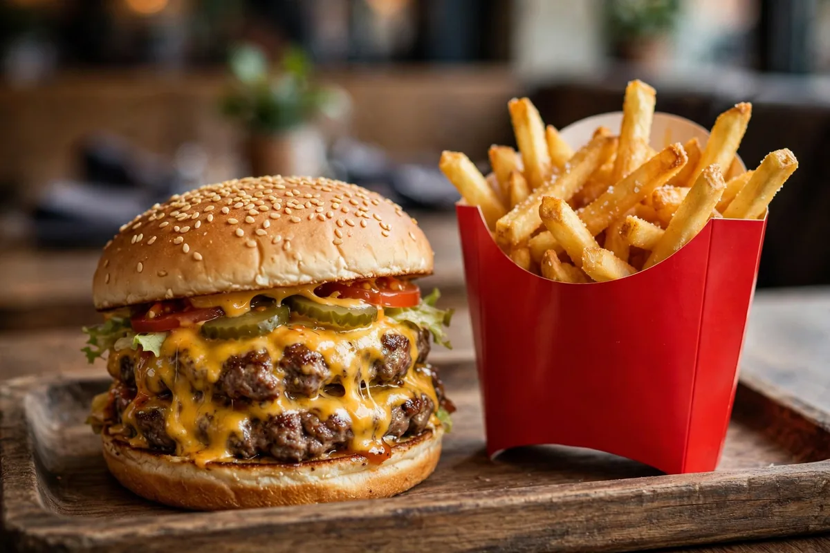 McDonald's explained: Big Mac and world-famous fries served on a restaurant tray