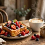Mimis Cafe menu prices 2026 Pain Perdu with mixed berries