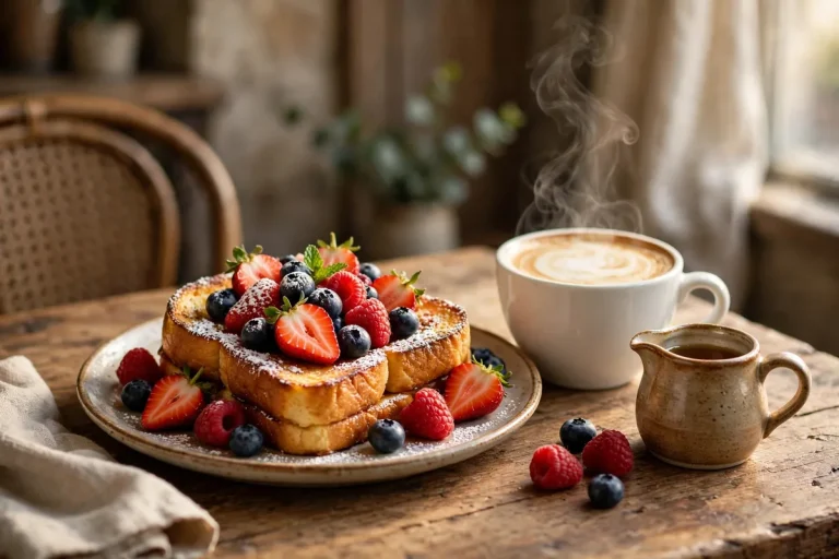 Mimis Cafe menu prices 2026 Pain Perdu with mixed berries
