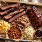 Mission BBQ menu prices 2026 barbecue platter with brisket, pulled pork and ribs
