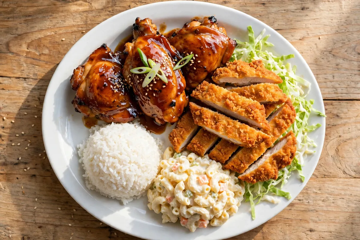 Mo' Bettahs menu prices 2026 Hawaiian plate lunch with teriyaki chicken