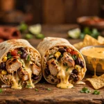 Moe's Southwest Grill secret menu burrito with queso and chips