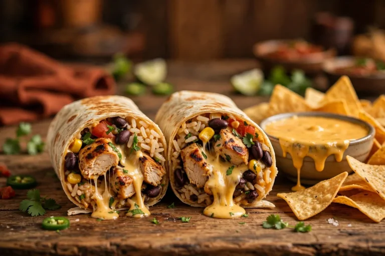 Moe's Southwest Grill secret menu burrito with queso and chips