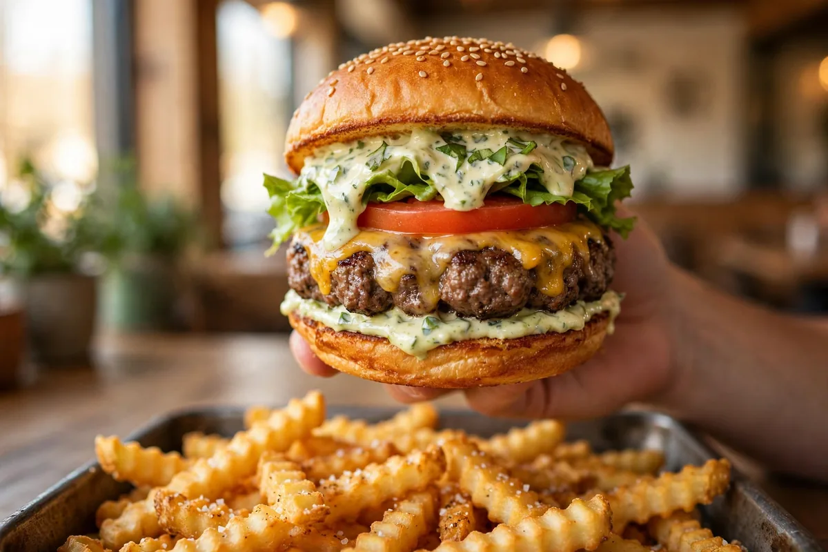 myburger menu prices 2026 California burger close up with fries