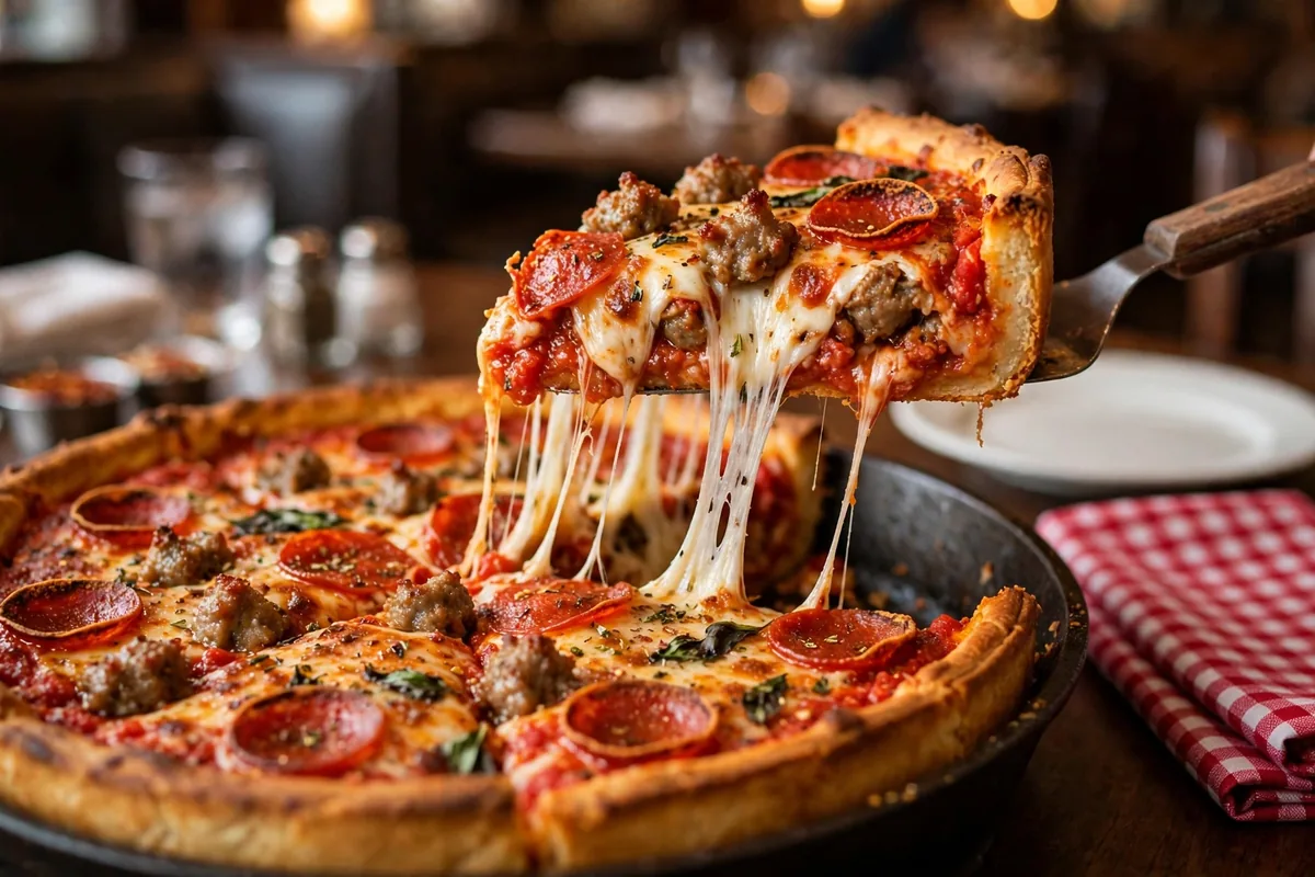 nancys pizza menu prices 2026 stuffed deep dish cheese pull
