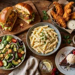 Not Your Average Joes menu prices 2026 casual dining table spread