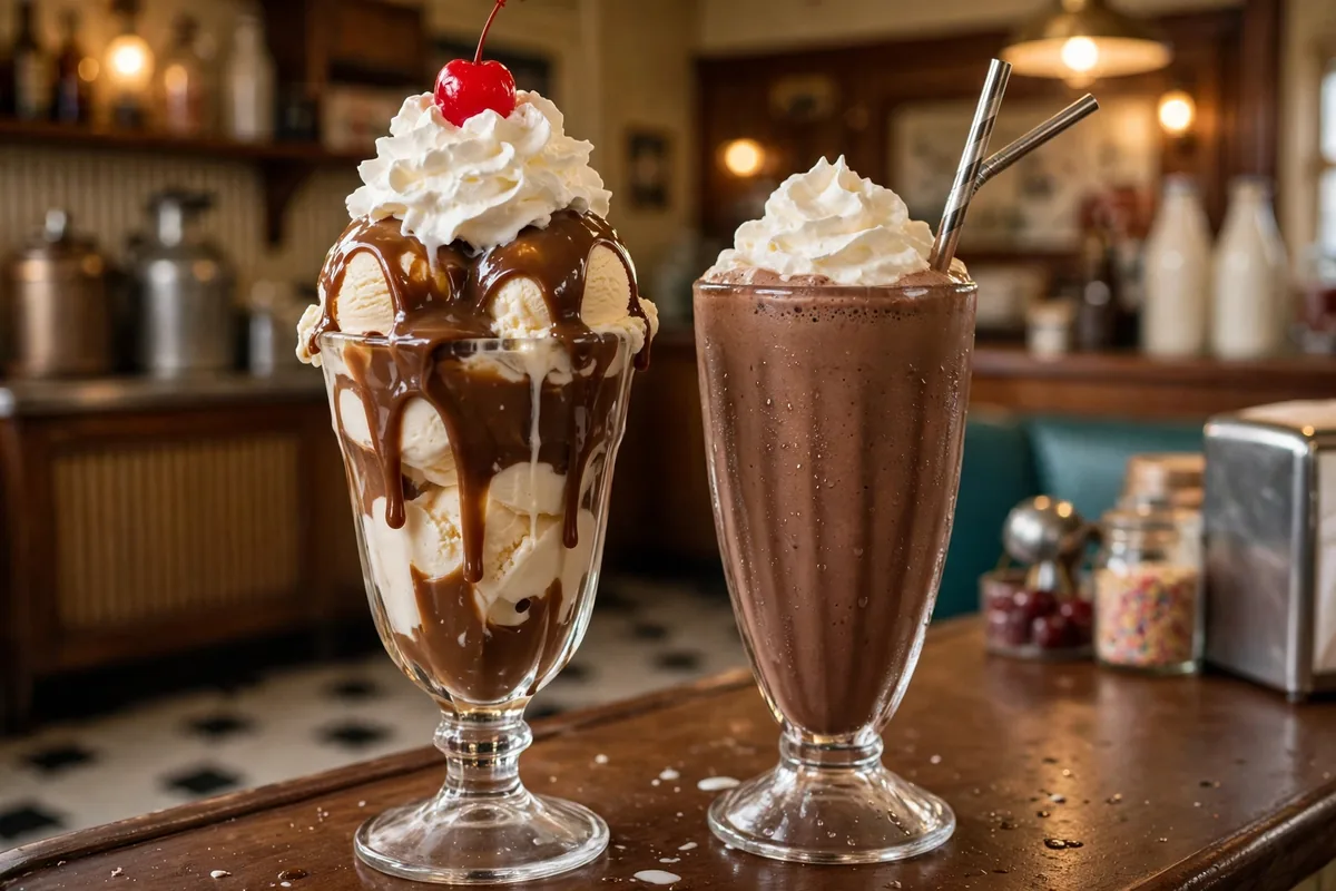 Oberweis ice cream menu prices 2026 hot fudge sundae and chocolate malt shake
