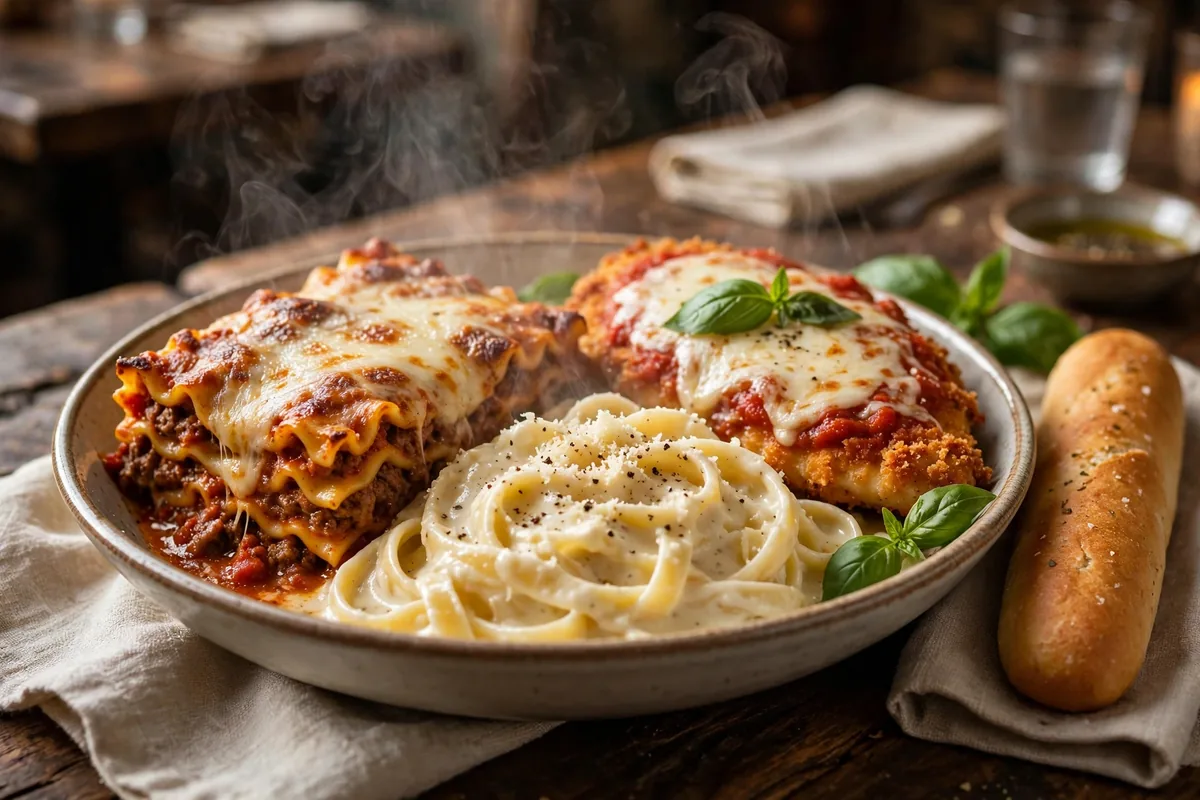 Olive Garden menu prices 2026 Tour of Italy pasta trio lasagna fettuccine chicken parmigiana