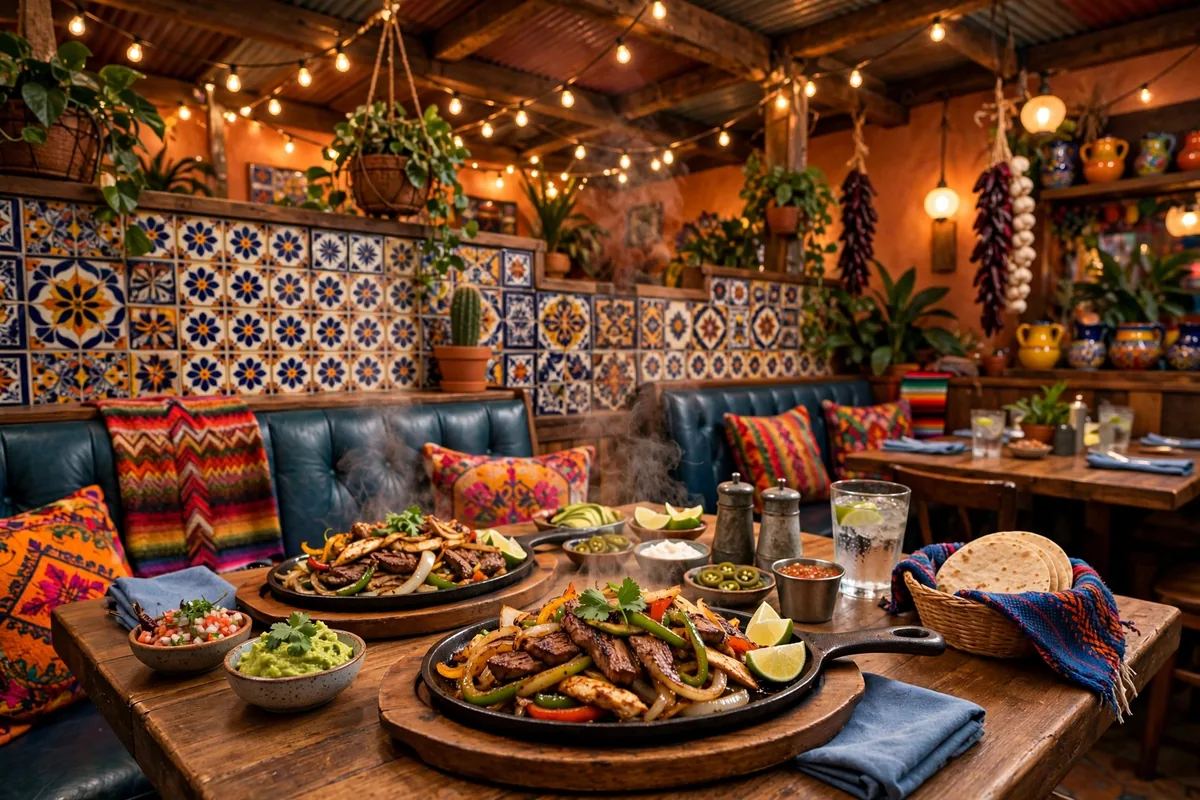 On The Border locations near me, Tex-Mex restaurant interior with sizzling fajitas