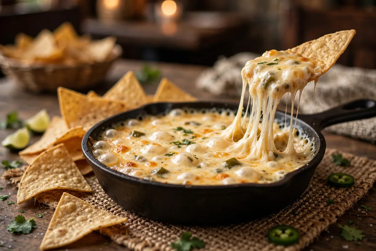 On The Border secret menu bubbling queso fundido with tortilla chips