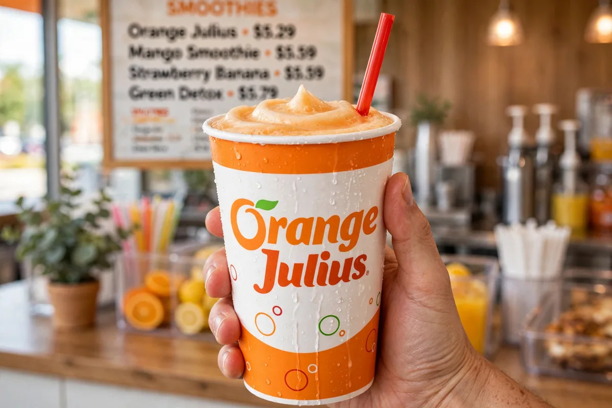 Orange Julius drink menu prices 2026 original orange Julius close up