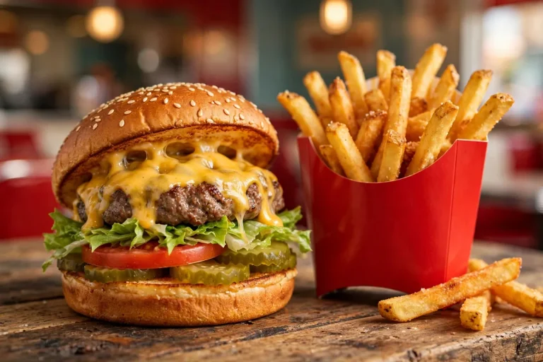 pals sudden service calories nutrition guide 2026 with burger and fries