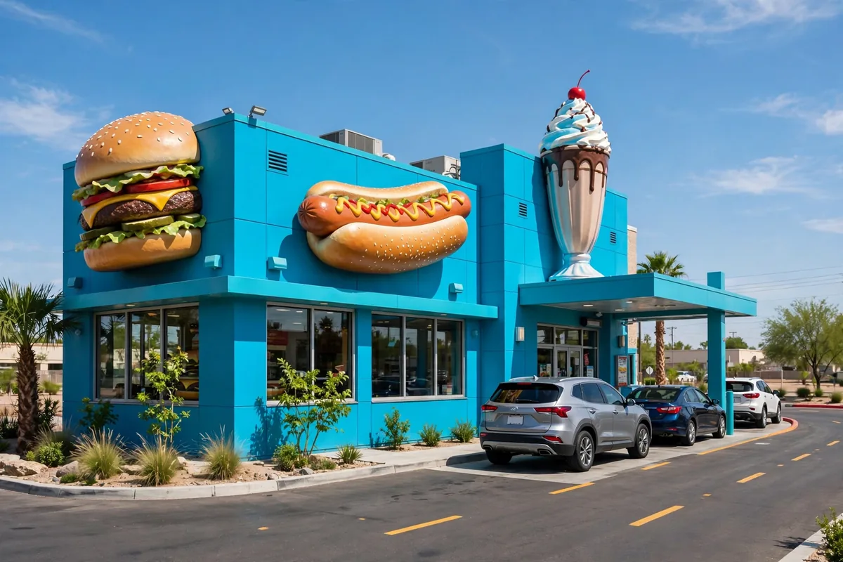 Pal's Sudden Service locations near me: turquoise drive-thru restaurant storefront