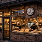 Papa Murphy's take-and-bake pizza storefront in the evening