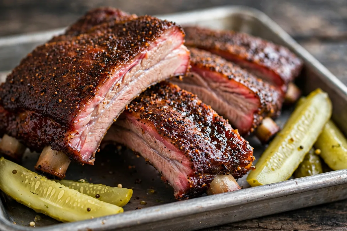 Pappy's Smokehouse secret menu dry rub ribs with smoke ring
