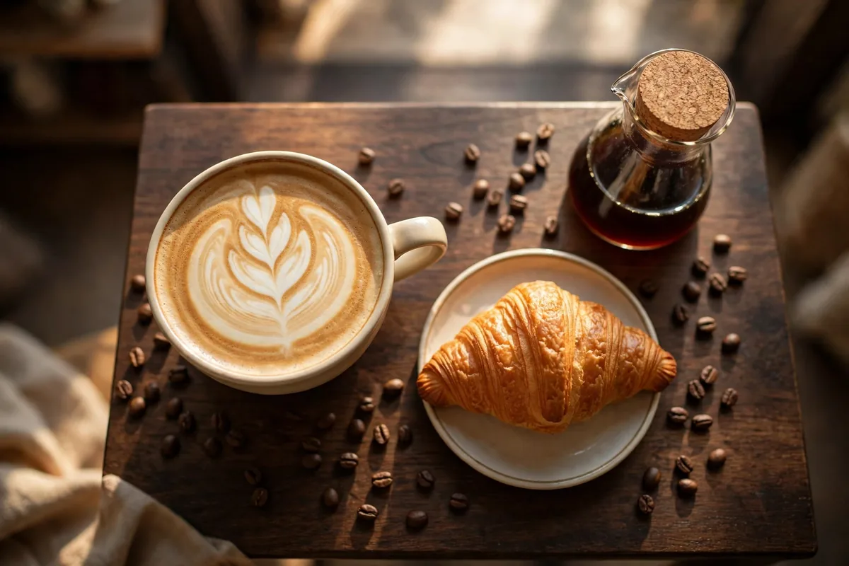 Peet's Coffee menu with 2026 prices, latte, cold brew and croissant