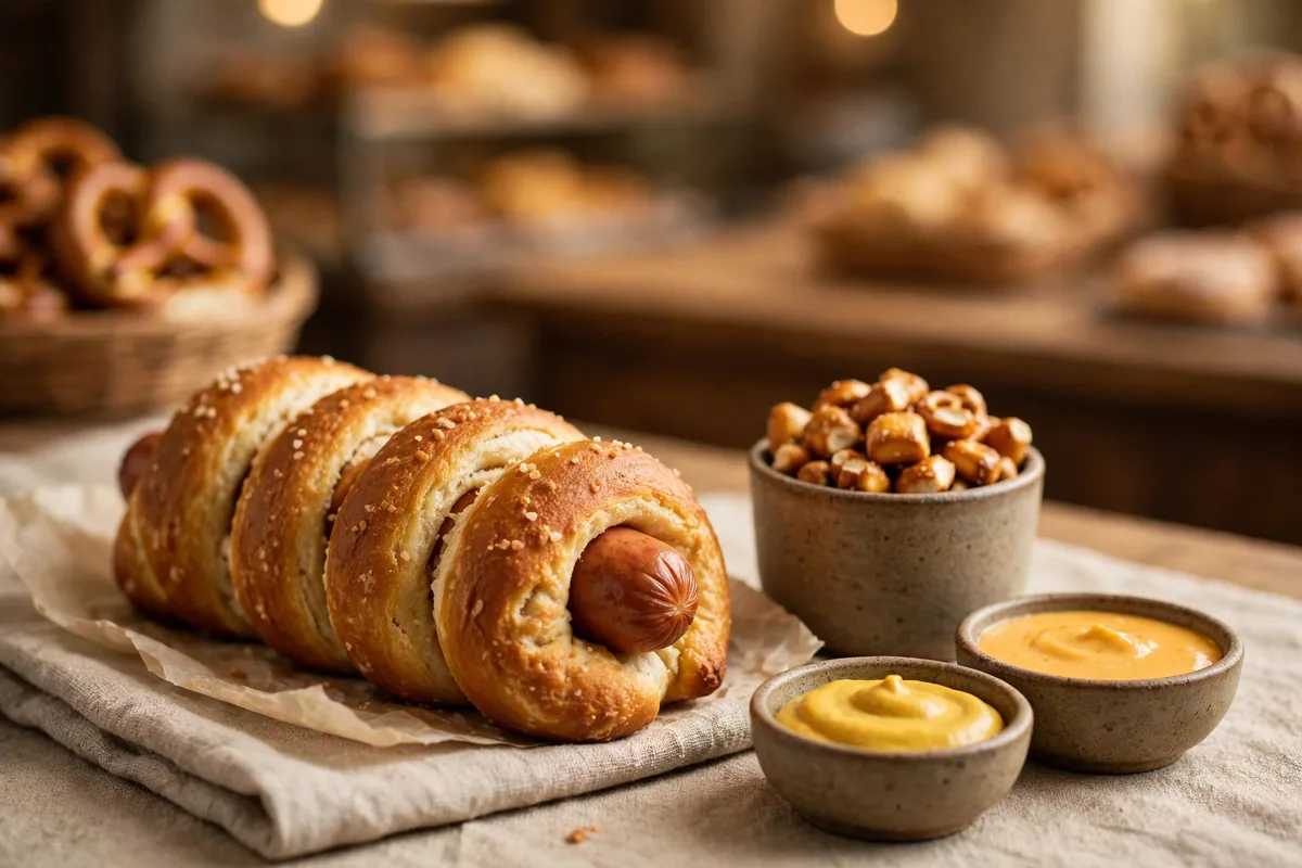Philly Pretzel Factory pretzel dog and rivets menu prices
