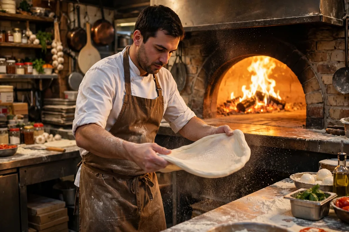 Pieology kitchen crew working during busy evening hours