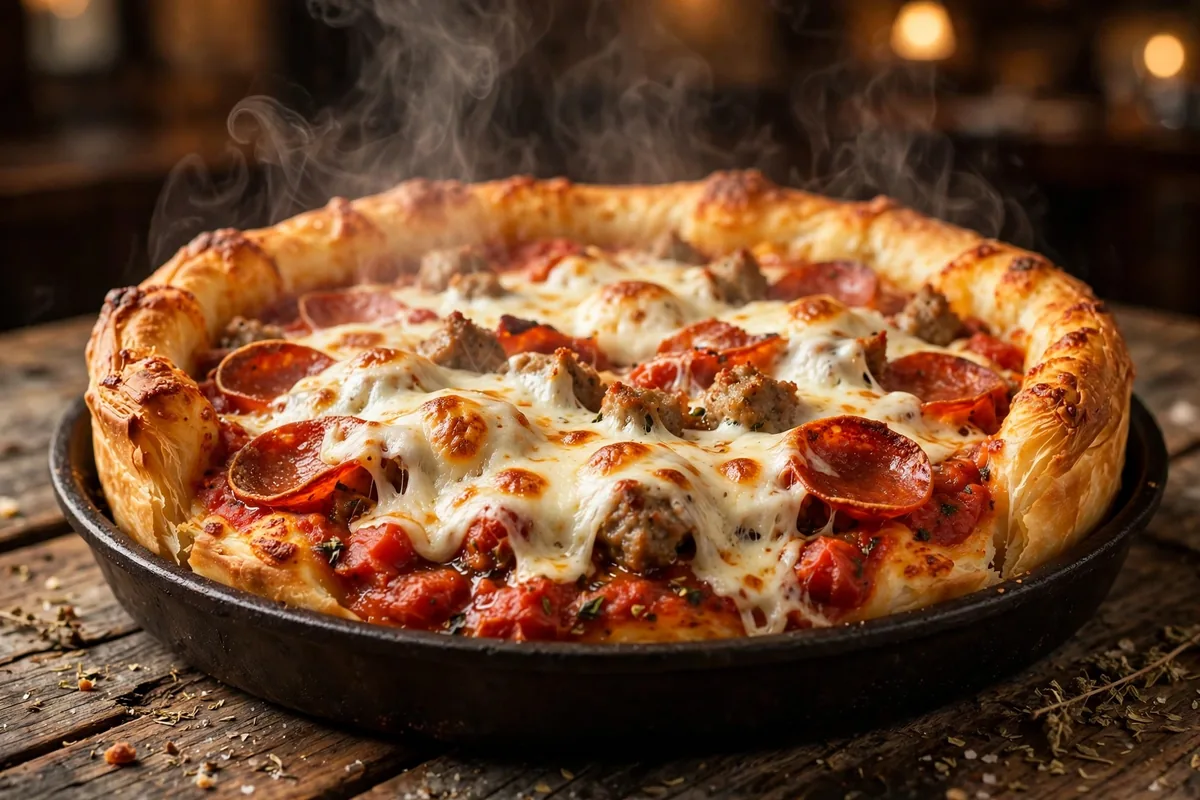 Pizza Papalis menu prices 2026 deep dish Chicago-style pizza with pepperoni and sausage