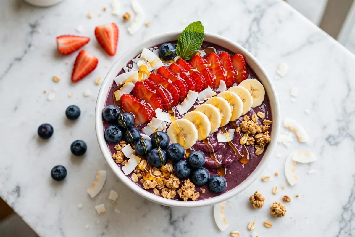 Playa Bowls menu prices 2026 acai bowl with fresh fruit toppings