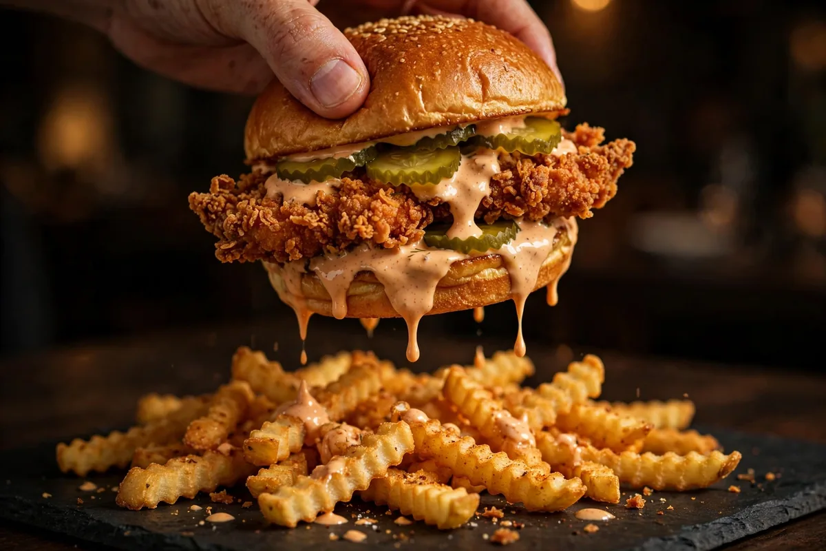 Popeyes chicken sandwich price 2026 spicy crispy sandwich close up