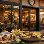 QDOBA working hours guide: restaurant storefront at golden hour