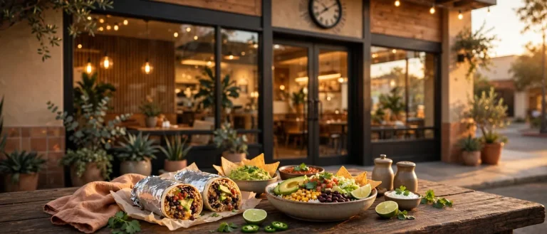 QDOBA working hours guide: restaurant storefront at golden hour