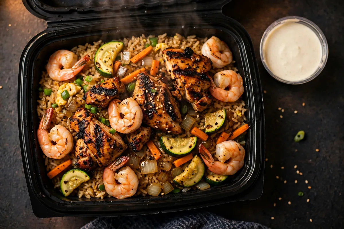 Quickway Japanese Hibachi menu prices 2026 chicken and shrimp hibachi bowl