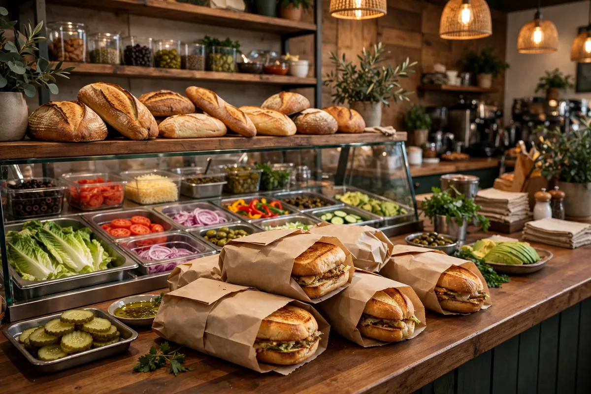Quiznos menu prices 2026 toasted subs at a sandwich shop counter