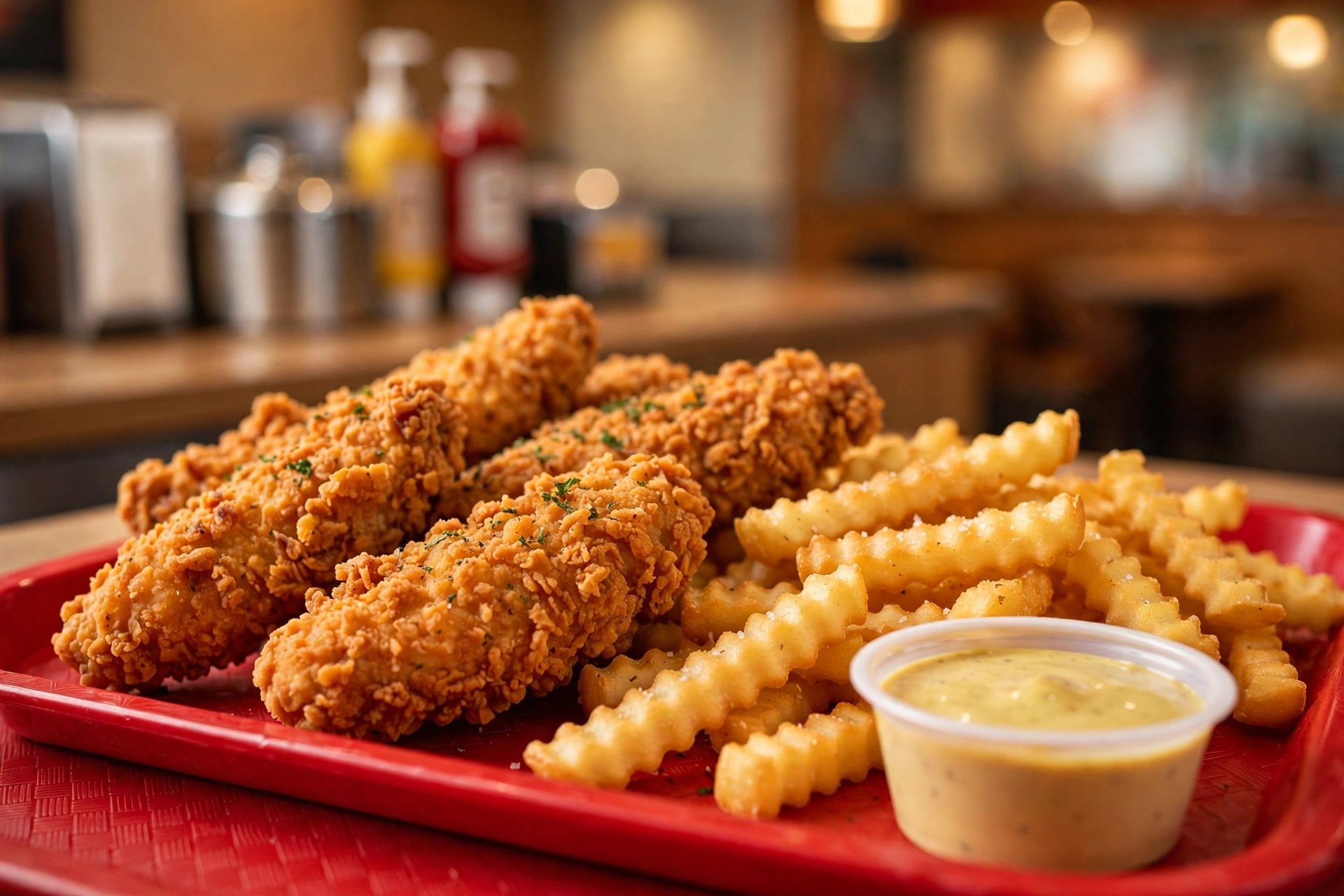 Raising Cane's chicken fingers and fries with Cane's Sauce