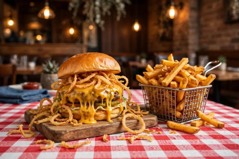 Red Robin calories: gourmet burger with bottomless fries