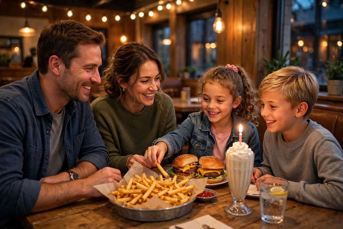 Red Robin birthday freebie family celebration with burgers