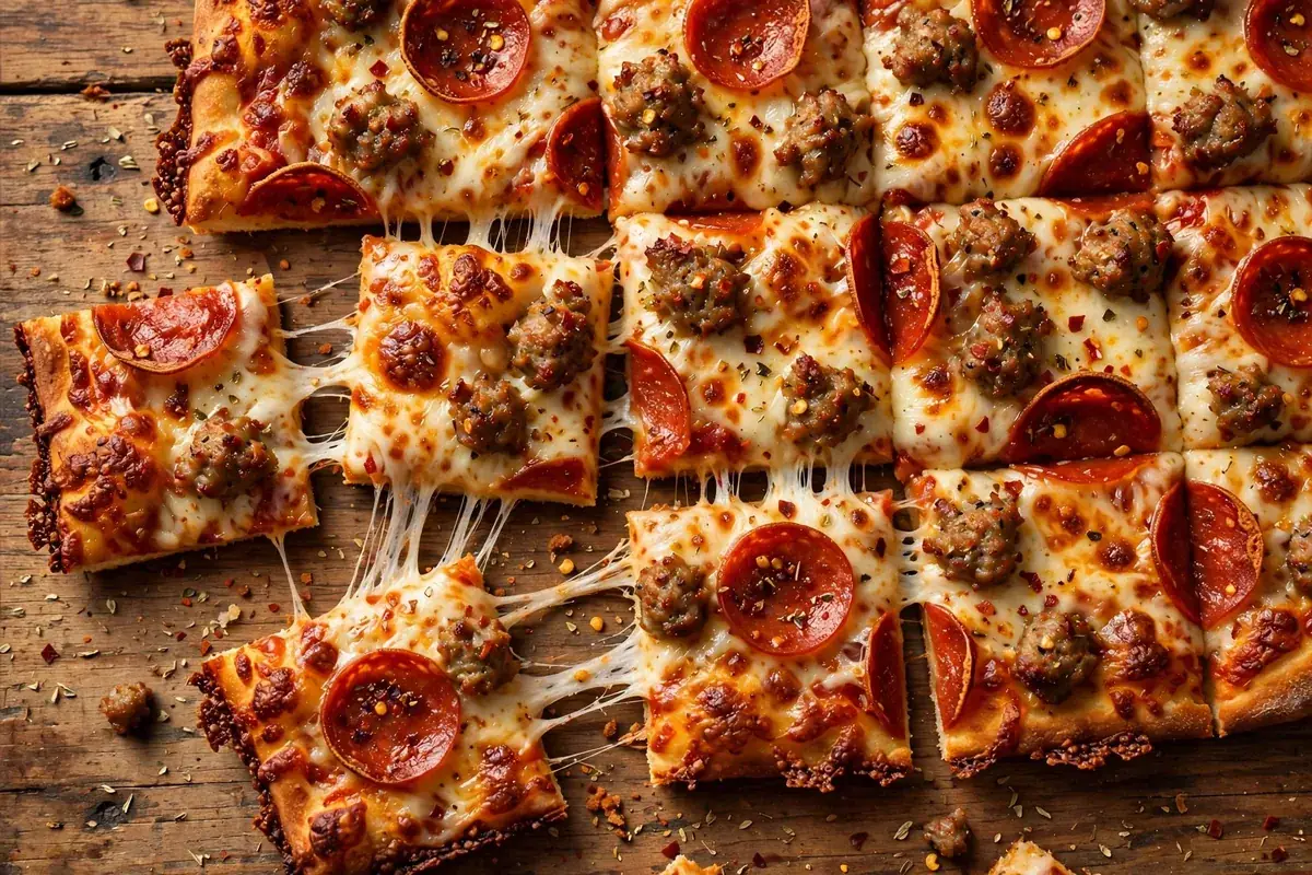 reds savoy pizza menu prices 2026 square-cut thin crust pizza