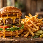 Roam Artisan Burgers menu prices 2026 grass-fed beef burger with fries