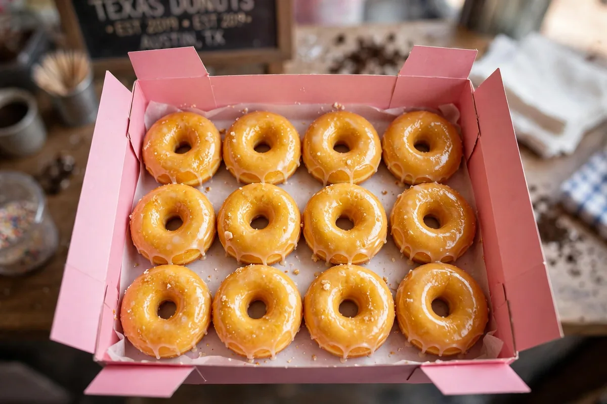 Round Rock Donuts menu 2026 box of glazed donuts