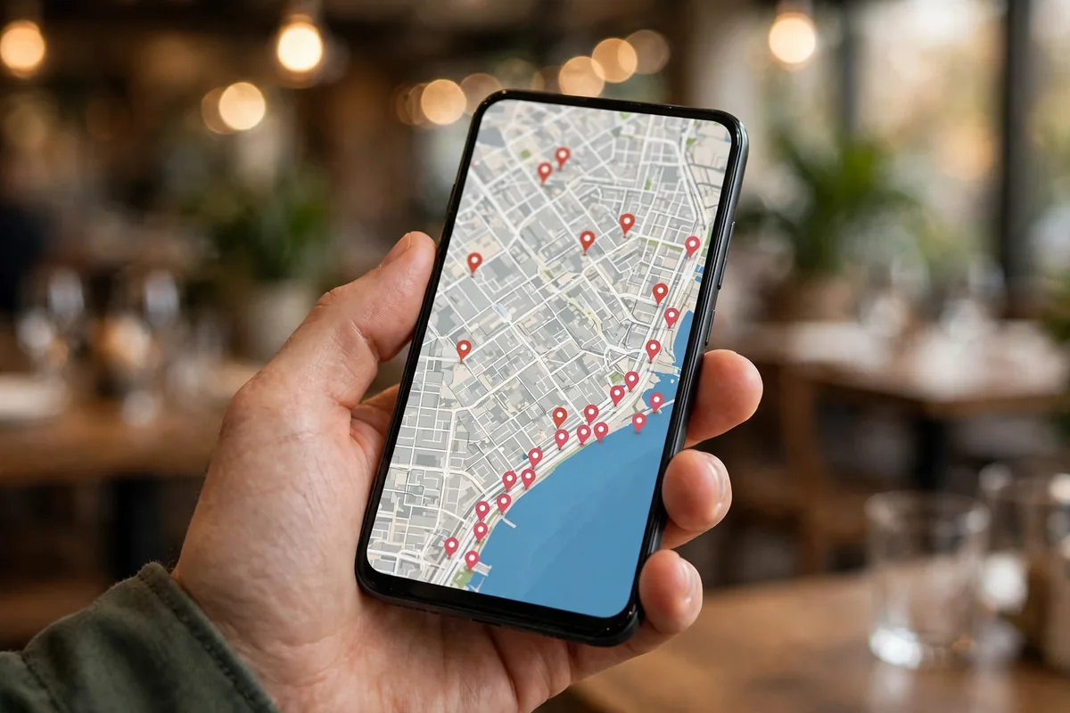 Rubio’s locations near me search on a phone map