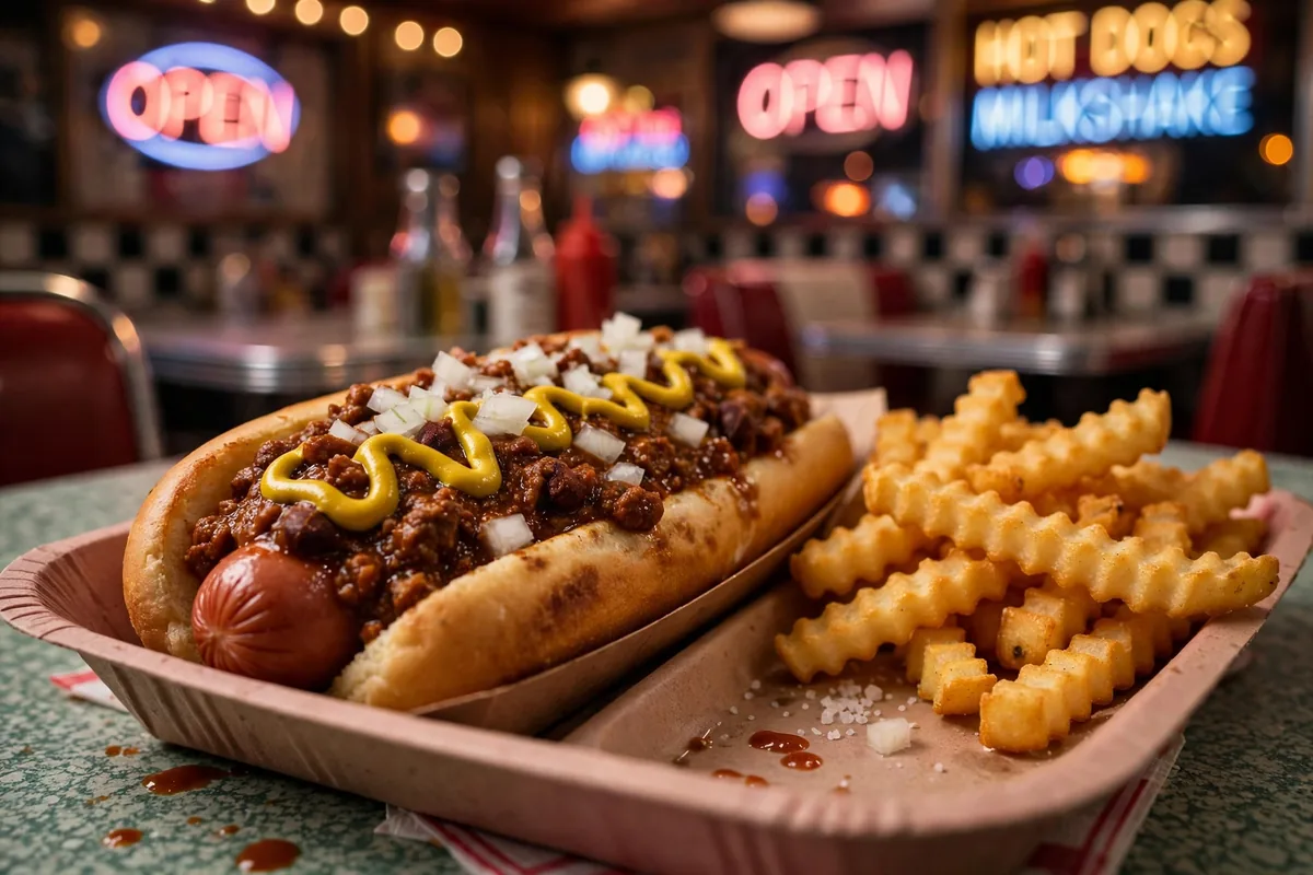 Rush's menu prices 2026 chili hot dog with fries
