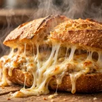 Schlotzsky's secret menu sandwich with melted cheese on sourdough