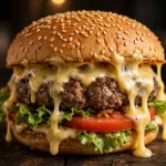 Cheeseburger with melted cheese representing the Shake Shack free cheeseburger deal