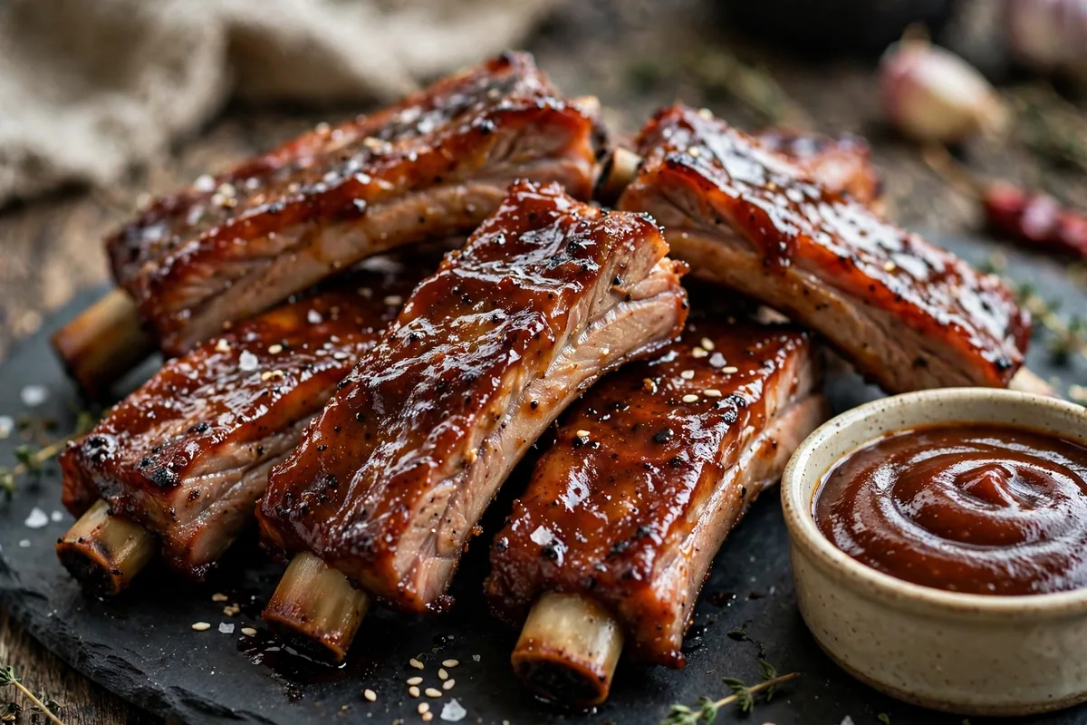 Shane's Rib Shack baby back ribs smoked BBQ close-up