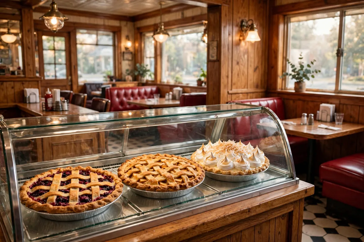 sharis cafe menu breakfast prices 2026 - eggs Benedict and pancakes on a diner table