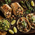 Sharky's Woodfired Mexican Grill menu prices 2026 woodfired burrito tacos guacamole spread
