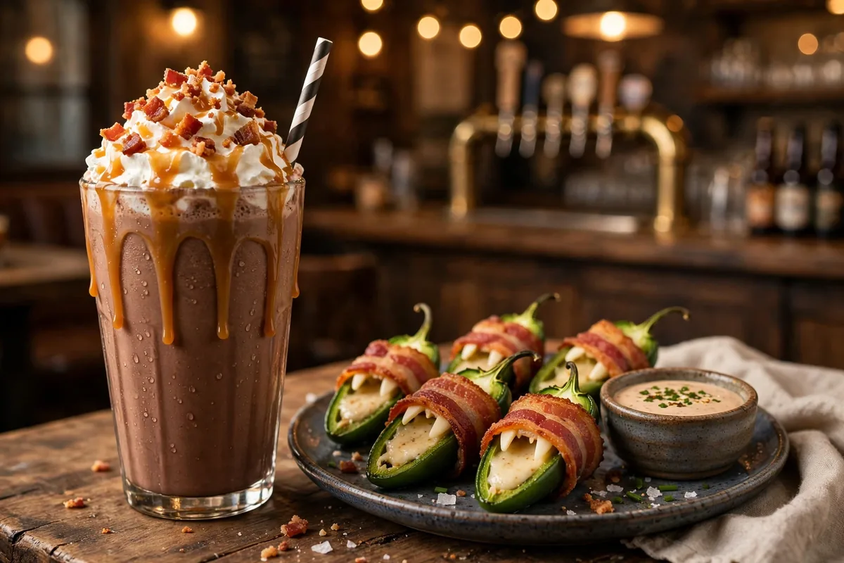 Slater's 50/50 milkshakes and jalapeño poppers menu