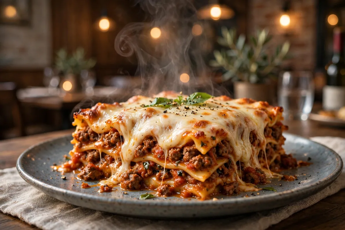Spaghetti Warehouse menu prices 2026 layered lasagna close up