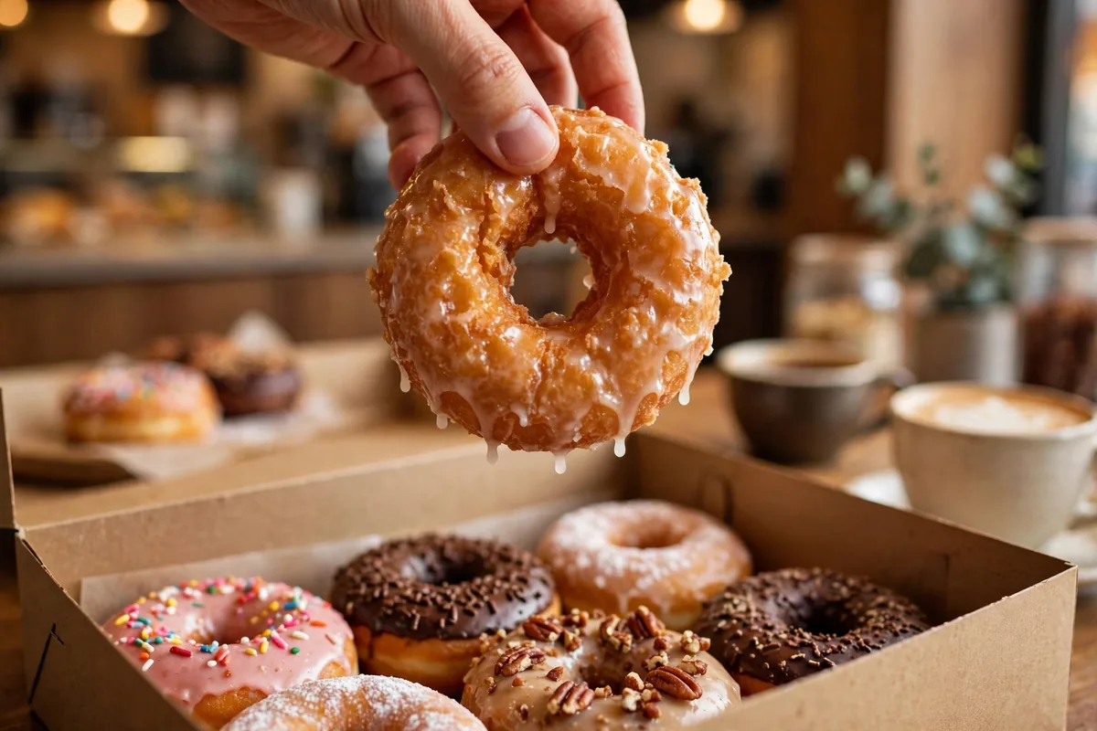 Stan's Donuts coffee and donut menu prices, croissant donut with latte